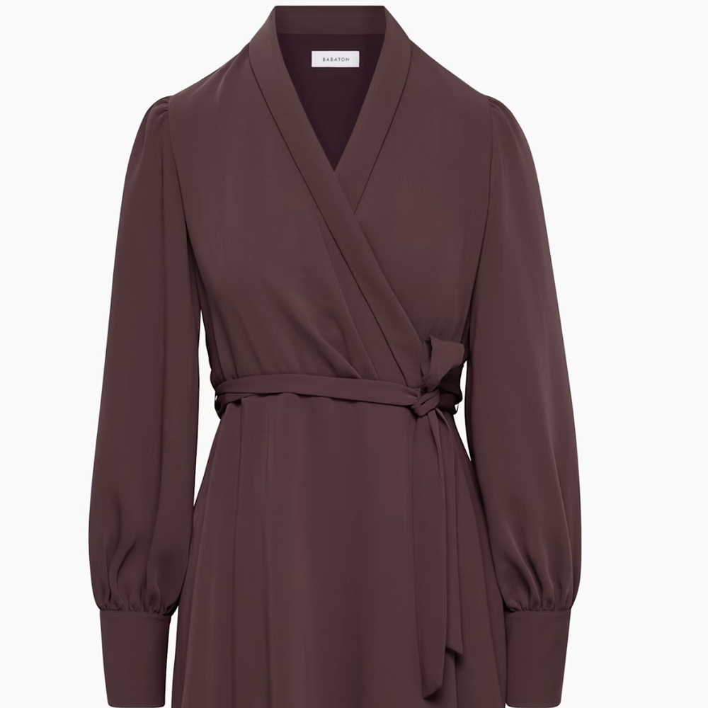Aritzia Babaton Deep Currant Hyde Wrap Dress XXS New